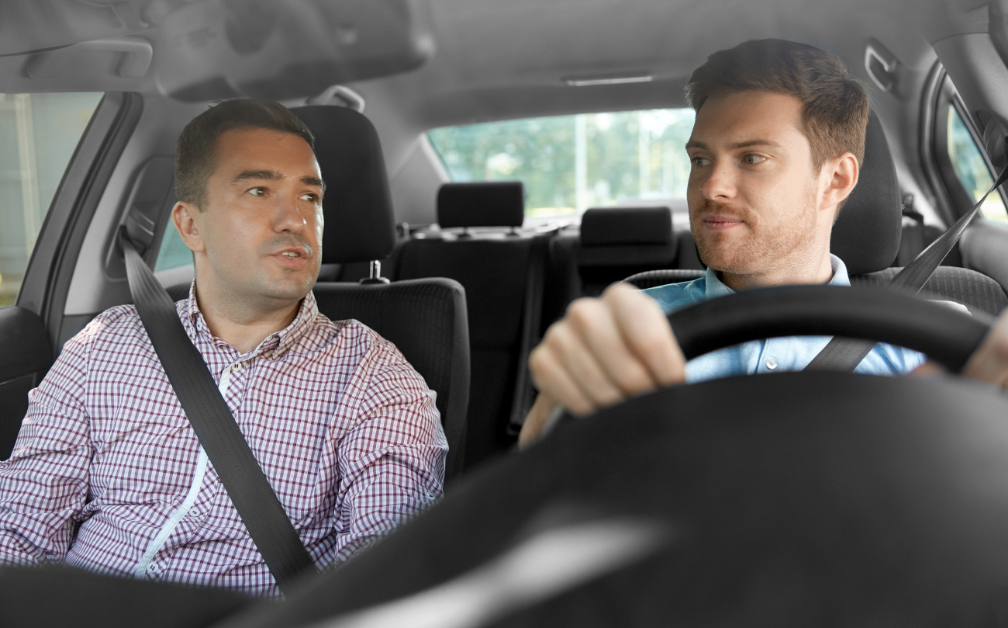Two people in car